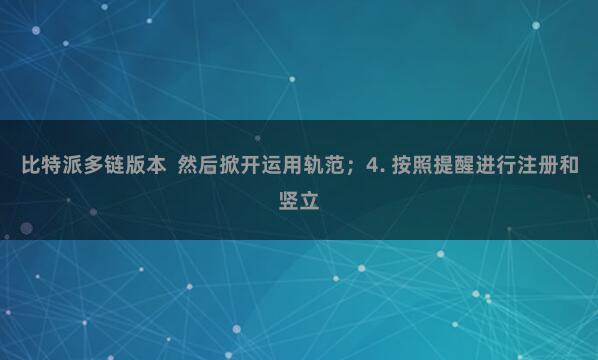 比特派多链版本 然后掀开运用轨范;4. 按照提醒进行注册和竖立