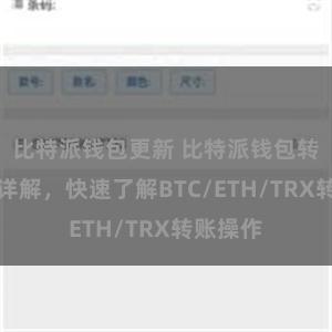 比特派钱包更新 比特派钱包转账教程详解，快速了解BTC/ETH/TRX转账操作