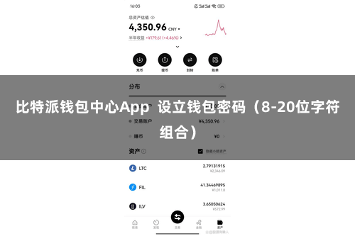 比特派钱包中心App  设立钱包密码（8-20位字符组合）